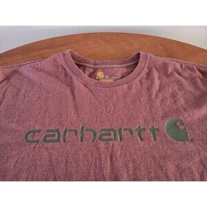 Carhartt Shirt Mens XL Maroon Short Sleeve Crew Neck Original Fit Cotton Logo